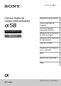 Manual de uso Sony Alpha SLT-A58 Cámara digital