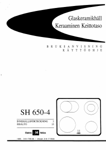 Bruksanvisning ElektroHelios SH650-4 Häll