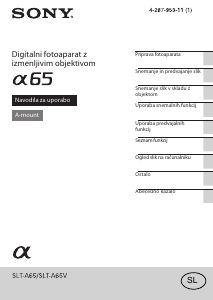 Priročnik Sony Alpha SLT-A65VX Digitalni fotoaparat