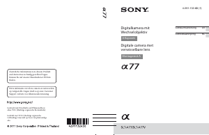 Bedienungsanleitung Sony Alpha SLT-A77K Digitalkamera