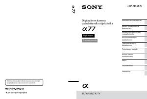 Käyttöohje Sony Alpha SLT-A77K Digitaalikamera