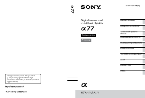 Bruksanvisning Sony Alpha SLT-A77K Digitalkamera