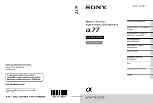 Instrukcja Sony Alpha SLT-A77VL Aparat cyfrowy
