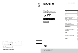 Brugsanvisning Sony Alpha SLT-A77VM Digitalkamera