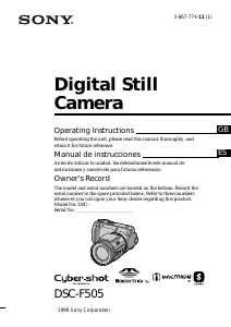 Manual Sony Cyber-shot DSC-F505 Digital Camera