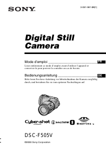 Bedienungsanleitung Sony Cyber-shot DSC-F505V Digitalkamera