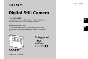 Mode d’emploi Sony Cyber-shot DSC-F77 Appareil photo numérique