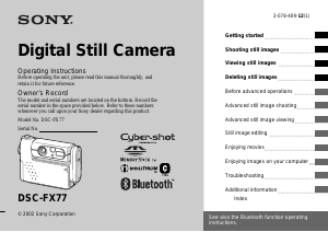 Manual Sony Cyber-shot DSC-FX77 Digital Camera