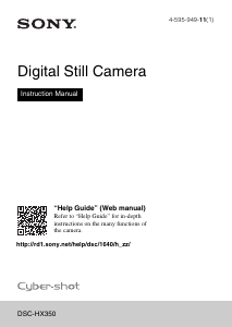 Manual Sony Cyber-shot DSC-HX350 Digital Camera