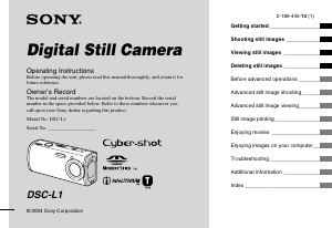 Manual Sony Cyber-shot DSC-L1 Digital Camera