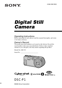 Manual Sony Cyber-shot DSC-P1 Digital Camera
