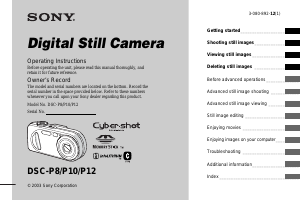 Manual Sony Cyber-shot DSC-P10 Digital Camera