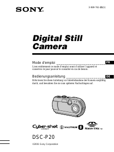 Mode d’emploi Sony Cyber-shot DSC-P20 Appareil photo numérique