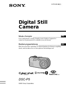 Bedienungsanleitung Sony Cyber-shot DSC-P5 Digitalkamera