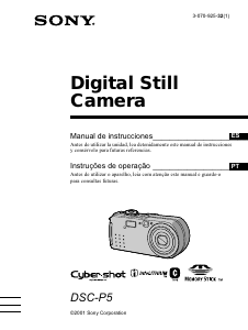 Manual Sony Cyber-shot DSC-P5 Câmara digital