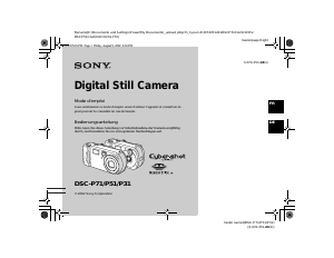 Mode d’emploi Sony Cyber-shot DSC-P71 Appareil photo numérique