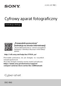 Instrukcja Sony Cyber-shot DSC-RX0 Aparat cyfrowy