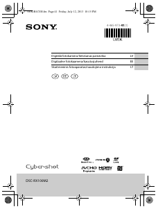 Vadovas Sony Cyber-shot DSC-RX100M2 Skaitmeninis fotoaparatas