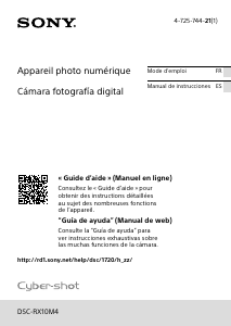 Mode d’emploi Sony Cyber-shot DSC-RX10M4 Appareil photo numérique