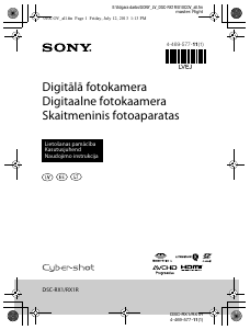 Rokasgrāmata Sony Cyber-shot DSC-RX1R Digitālā kamera