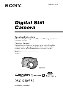 Manual Sony Cyber-shot DSC-S30 Digital Camera
