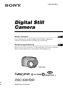 Mode d’emploi Sony Cyber-shot DSC-S30 Appareil photo numérique