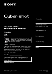 Manual Sony Cyber-shot DSC-S500 Digital Camera
