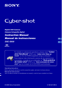 Manual Sony Cyber-shot DSC-S930 Digital Camera