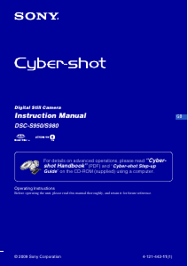 Manual Sony Cyber-shot DSC-S950 Digital Camera