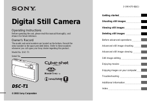 Manual Sony Cyber-shot DSC-T1 Digital Camera