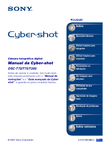 Manual Sony Cyber-shot DSC-T200 Câmara digital