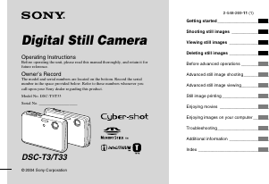 Manual Sony Cyber-shot DSC-T33 Digital Camera