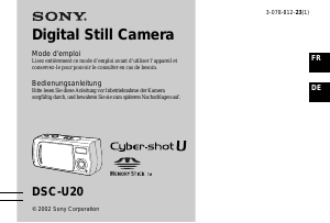 Mode d’emploi Sony Cyber-shot DSC-U20 Appareil photo numérique