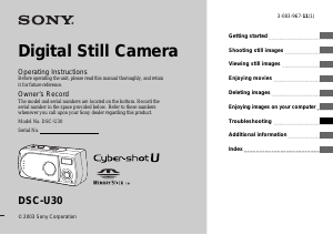 Manual Sony Cyber-shot DSC-U30 Digital Camera