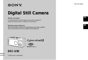 Mode d’emploi Sony Cyber-shot DSC-U30 Appareil photo numérique