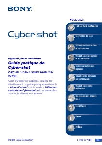 Mode d’emploi Sony Cyber-shot DSC-W130 Appareil photo numérique