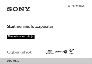 Vadovas Sony Cyber-shot DSC-W830 Skaitmeninis fotoaparatas