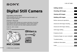 Manual Sony MVC-CD500 Digital Camera