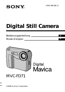 Bedienungsanleitung Sony MVC-FD71 Digitalkamera