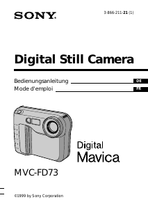 Mode d’emploi Sony MVC-FD73 Appareil photo numérique