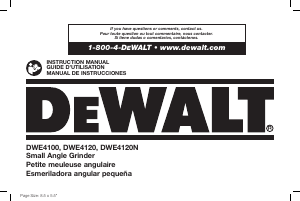 Manual de uso DeWalt DWE4120N Amoladora angular