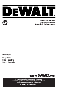 Mode d’emploi DeWalt D28730 Tronçonneuse à métaux