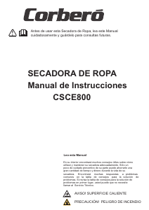 Manual de uso Corberó CSCE 800 Secadora