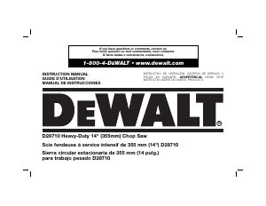 Manual de uso DeWalt D28710 Sierra de corte