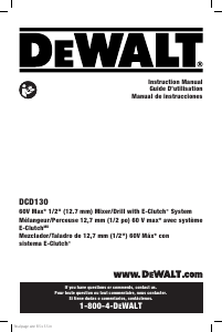 Mode d’emploi DeWalt DCD130T1 Perceuse visseuse