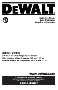 Manual de uso DeWalt DCF892B Llave de impacto