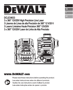 Mode d’emploi DeWalt DCLE34033D1 Laser ligne