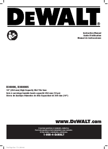 Manual DeWalt D36000 Tile Cutting Machine