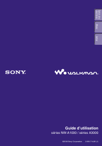 Mode d’emploi Sony NW-A1200 Walkman Lecteur Mp3