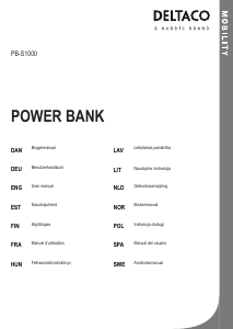 Rokasgrāmata Deltaco PB-S1000 Pārnēsājams lādētājs